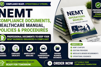 prepare nemt compliance documents, healthcare, manual, policies and procedures