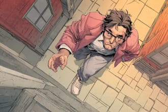draw a comic book page illustration or webtoon episodes