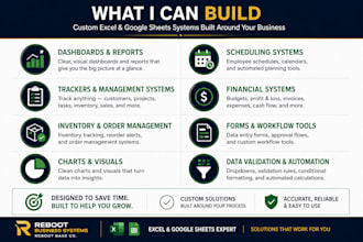 build a custom excel or google sheets business dashboard