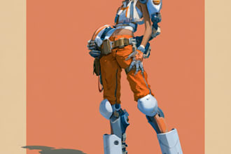 design unique futuristic mecha characters and robots