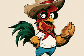 design killer cartoon and mascot food restaurant logo