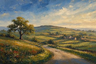 digitally oil painting landscape