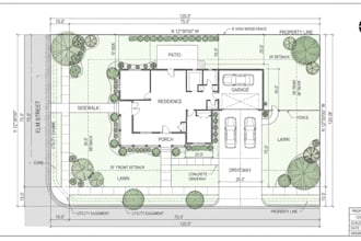 draw detailed site plan, plot plan, property site plan and land development
