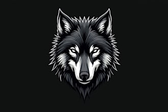 do unique wolf head t shirt logo design