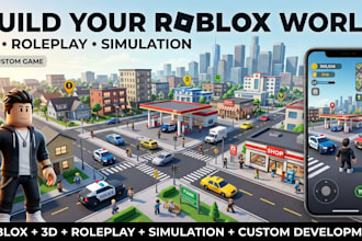 develop 3d roblox roleplay game, 3d simulation game development, city life game