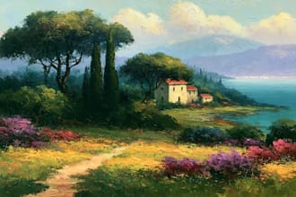design custom oil painting landscape and nature art