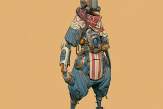 design unique futuristic mecha characters and robots