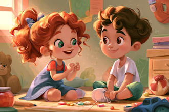 custom children story book illustration