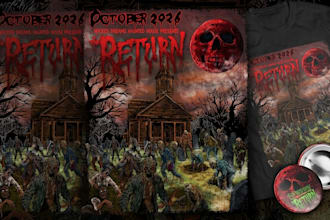 create dark art illustration, horor and skull artwork