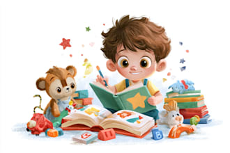 whimsical children story book illustration