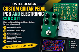 design custom guitar pedal pcb and electronic circuit