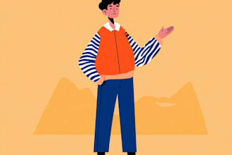 make flat vector illustration or vector art for you