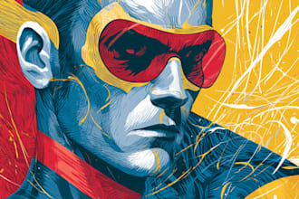 illustrate epic superhero action scenes and comic pages