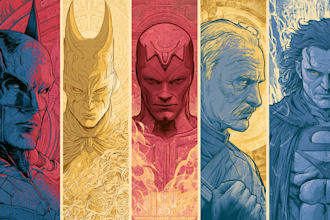 create epic superhero graphic novel art and comic