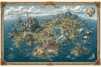 unique vector map, realistic or fantasy map
