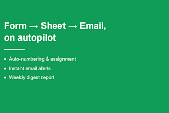 build a google form to sheets automation with email alerts