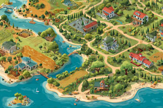 draw vector travel map of a city or a country