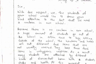 provide neat handwritten notes, assignments and letters