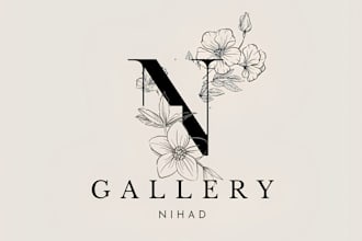 create a minimalist floral logo design for modern brands