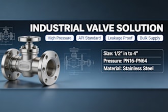 b2b industrial valve banner design for international trade