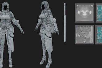 do 3d game character,modeling, 3d sculpting,lowpoly