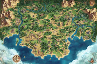 design an original treasure map and fantasy pirate map