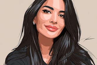 create cartoon vector portrait from photo