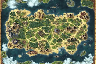 design an original treasure map and fantasy pirate map