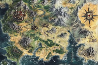 design an original treasure map and fantasy pirate map