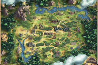 design an original treasure map and fantasy pirate map