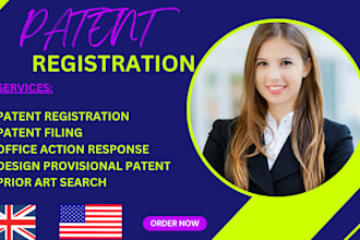 file for your patent, design or utility in the UK, US, as your patent attorney