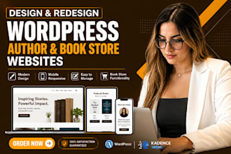redesign wordpress author portfolio website kadence theme, blocks book website