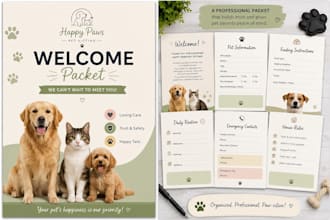 create pet sitting welcome packets