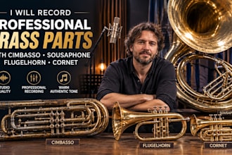 record professional brass parts with cimbasso sousaphone flugelhorn cornet