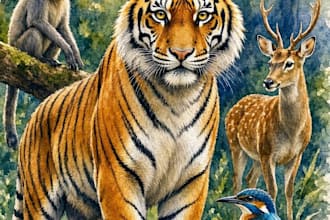 paint stunning watercolor animal illustrations