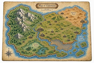illustrate fantasy maps for games, stories, and world building