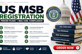do US msb registration, fincen filing and bsa aml compliance