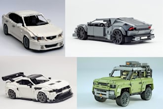model lego technic car with xml part list and pdf instruction