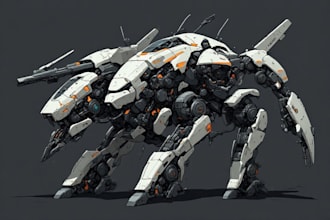 draw or design mechs robots concepts