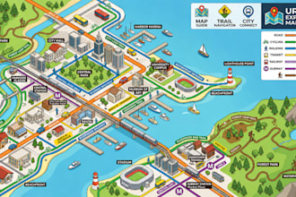 custom maps for road street driving walking cycling transit railway subway trail