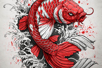 make unique japanese tattoo artwork for personal and professional use