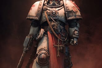 draw custom warhammer 40k character art and grimdark illustrations