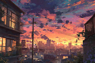 draw anime, game ,visual novel and background in anime style