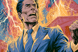 create a political cartoon or editorial illustration