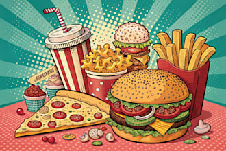 food pop art of your food pop art