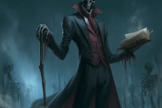 create a creepy horror halloween illustration