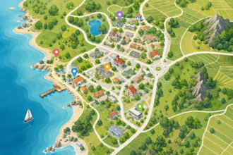 design tourist map, destination, travel, city, resort, festival and event map