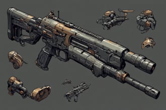 draw your weapon concept art in awesome details