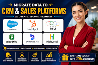 migrate data to salesforce hubspot zoho CRM pipedrive dynamics 365 gohighlevel