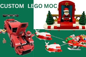 design custom christmas lego moc lego christmas village and 3d lego car bike toy